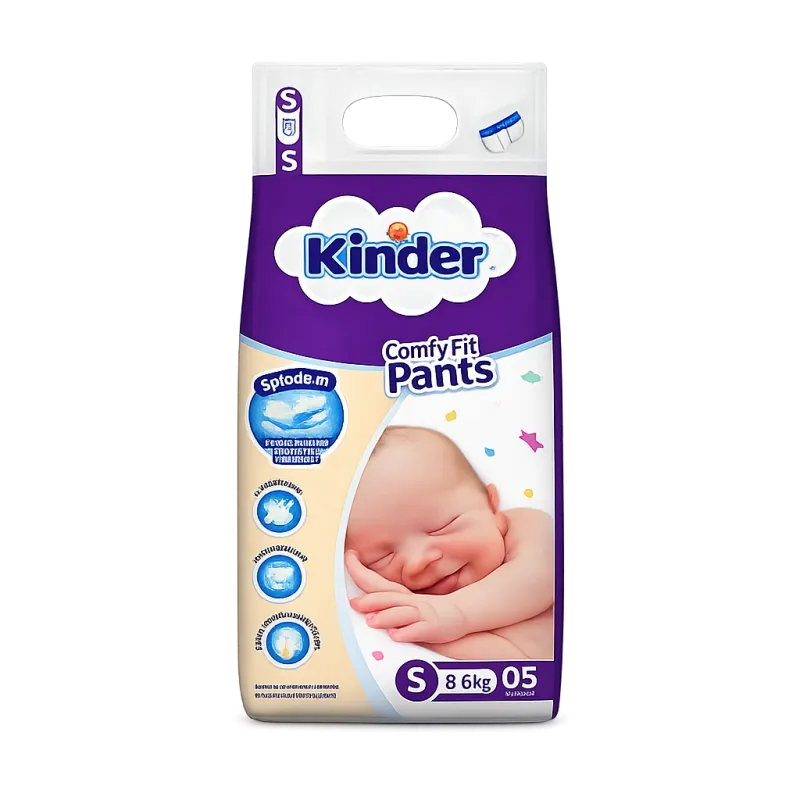 Kinder ComfyFit Baby Diaper Pants Small (S) 5 Pcs (Up to 8kg)