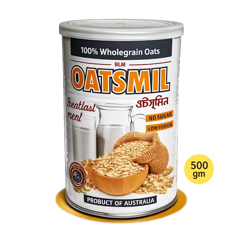 BLM Oatsmil 100% Wholegrain Oats Drink Powder 500g Tin | No Sugar | Low FODMAP
