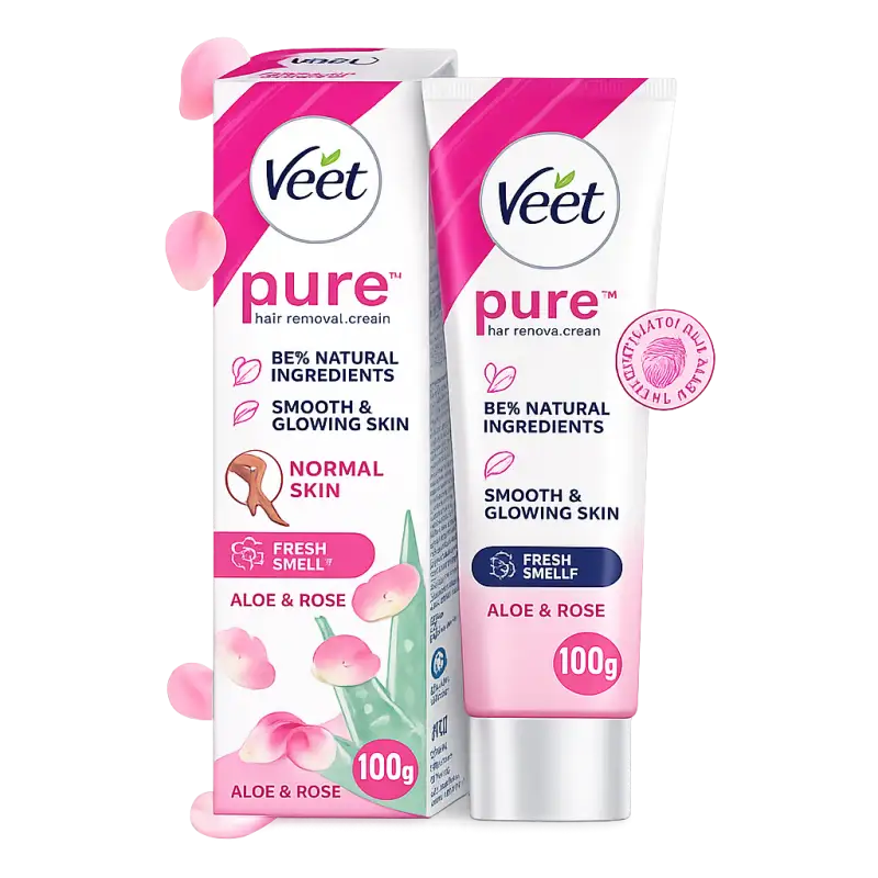 Veet Pure Hair Removal Cream Normal Skin Aloe & Rose 100gm
