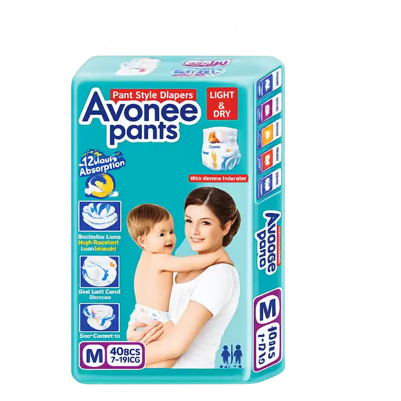 Avonee Pant Diaper M 40 Pcs (7-12 Kg) – Medium Size Baby Diaper Pants