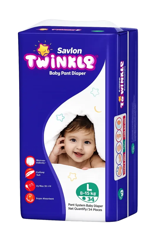 Savlon Twinkle Baby Pant Diaper L 34 Pcs (8-15 Kg) – Large Size Baby Diaper Pants