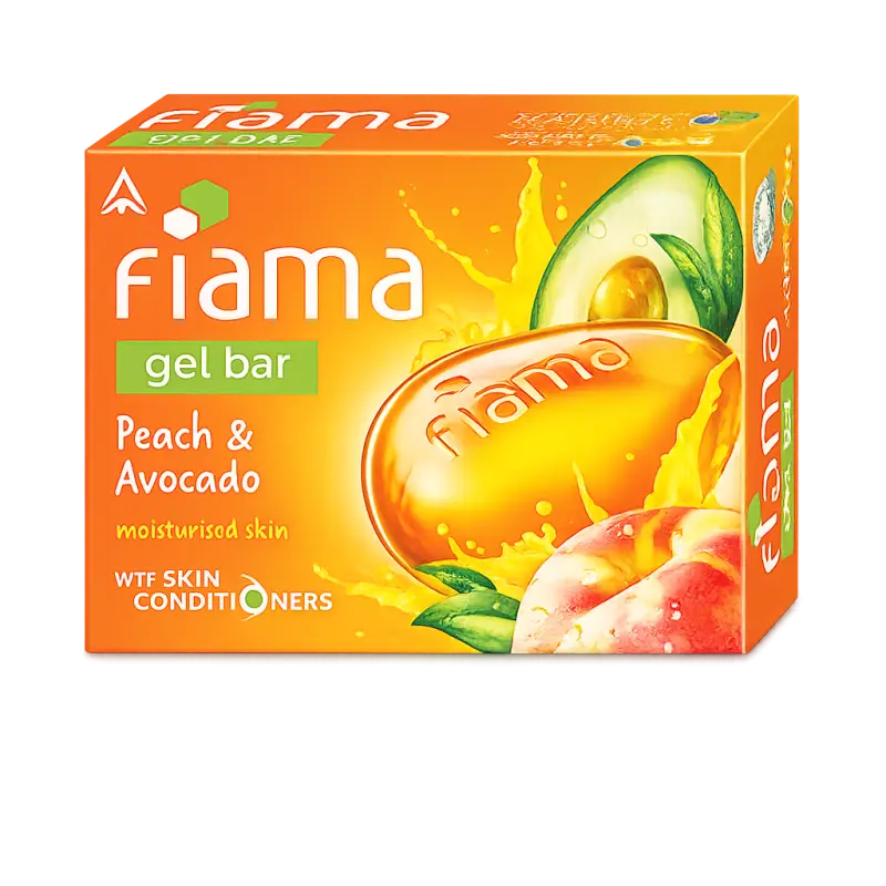 Fiama Gel Bar Peach & Avocado Soap 125g | Refreshing Gel Bath Bar