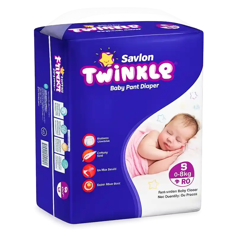 Savlon Twinkle Baby Pant Diaper S (Up to 8 Kg) – Small Size Baby Diaper Pants