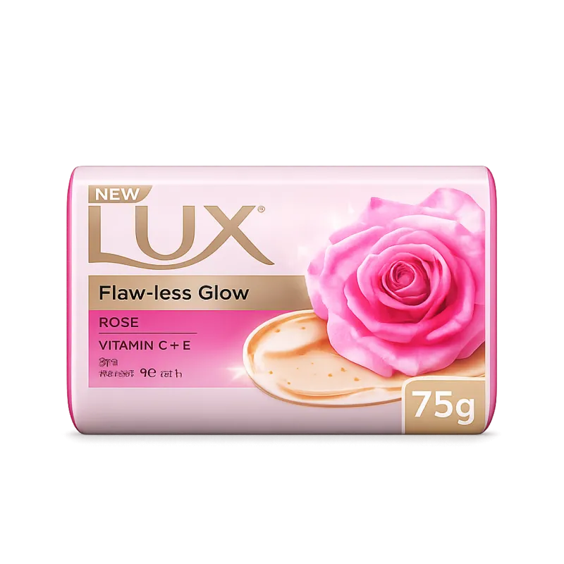 Lux Flaw-less Glow Rose Soap 75g | Beauty Bath Soap with Rose Essence