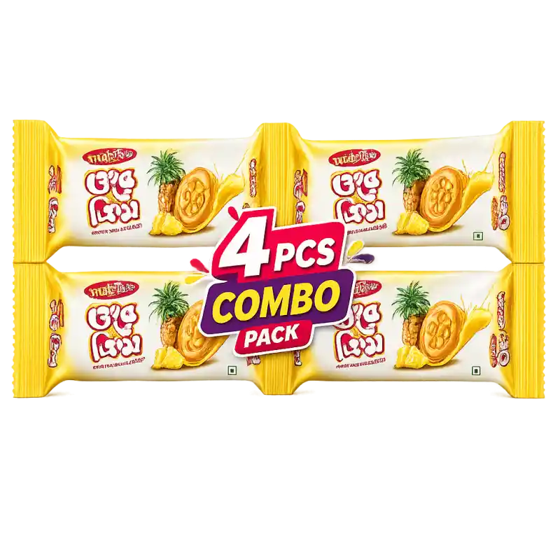 Funtastic Ore Cream Pineapple Biscuit Combo Pack 4 Pcs (41g Each)